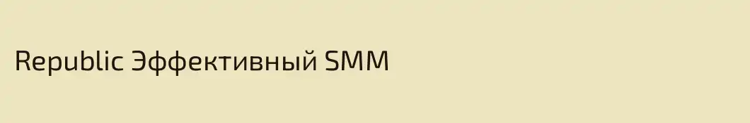Republic Эффективный SMM